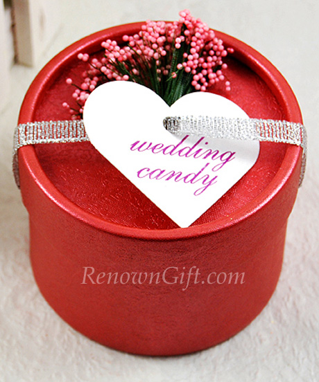 Red Round Candy Box Favour
