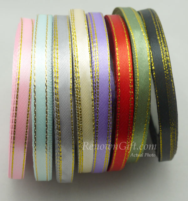 ribbon satin with gold edge